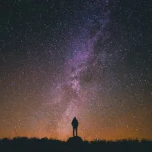 Person looking at night sky