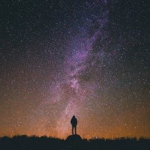 Person looking at night sky