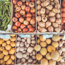 Fresh fruit and vegetables at a food market