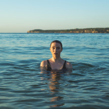 A swimmer in the sea.