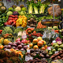 A food market with a wide array of different vegetables