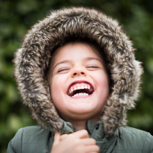 Child laughing heartily
