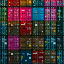 Shipping containers stacked up