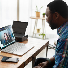 Man on a video call