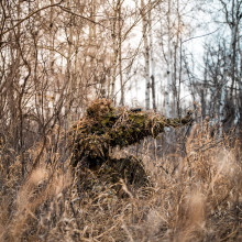 A soldier in the forest