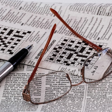 A newspaper with a crossword