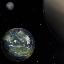 Artist rendering of three exoplanets
