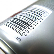 an image of a barcode on the side of a can