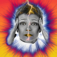 Graphic of a woman with a headache