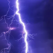 A lightning bolt in the sky
