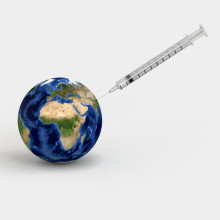 Planet Earth receiving an injection