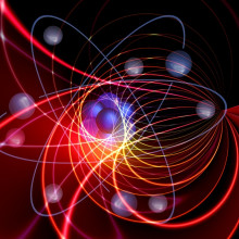 A computer generated image of an atom