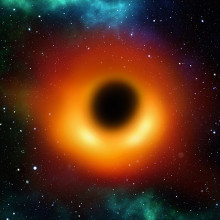 Artists impression of a black hole in space