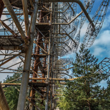A part of abandoned Pripyat, near Chernobyl.
