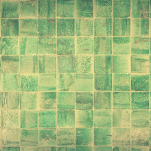 Green tiles in a pattern