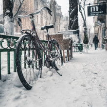 A bike in the snow