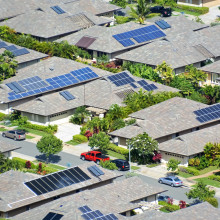 Solar panels on household roofs