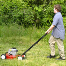 Mowing the grass