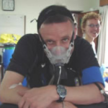Richard Turner participating in \x-treme Everest\, an initiative to understand how the body tolerates low oxygen conditions.