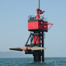 The SeaFlow tidal stream generator prototype with rotor raised