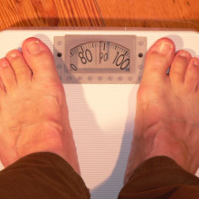 Weighing in... Using weighing scales to monitor your weight.