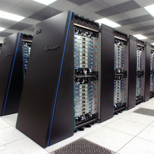 The Blue Gene/P supercomputer at Argonne National Lab runs over 250,000 processors at room temperature, grouped in 72 racks/cabinets connected by a high-speed, optical network