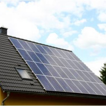 Photovoltaic panels on a domestic roof