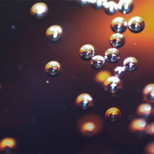 Macro photograph of bubbles in a fizzy drink