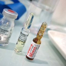 Ampoules and vials of vaccine