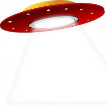 Cartoon of a flying saucer