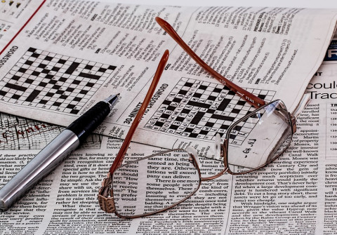 A newspaper with a crossword